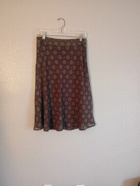 Brown Geometric Print Skirt